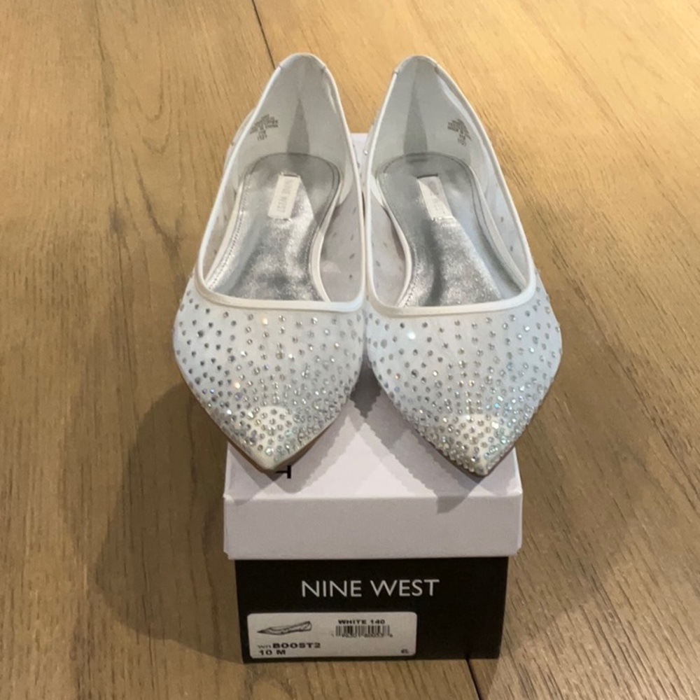 Nine West White Studded Women's Shoes